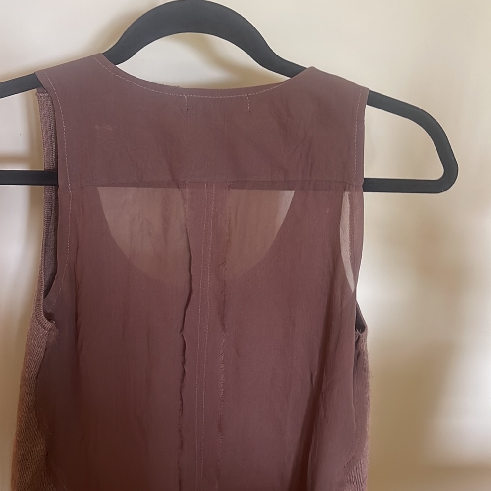 Brown In Add Minus Wool/Silk Racerback Tank - Picture 2 of 4
